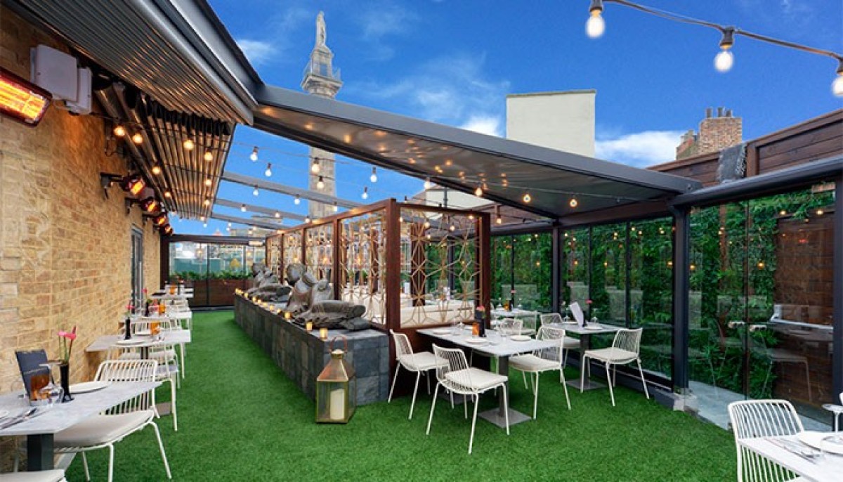 A view of Chaophraya's rootfop terrace